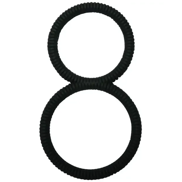 ST Rubber Male Sex Toys Malesation Figure 8 Cock Ring Black ST Rubber Male Sex Toys Malesation Figure 8 Cock Ring Black