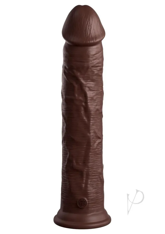 King Cock Female Sex Toys King Cock Elite Dual Density Silicone Dildo 11in Chocolate