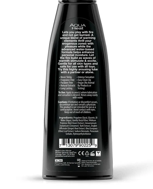 Wicked Aqua Heat Water Based Warming Lubricant 4oz Wicked Aqua Lubricants