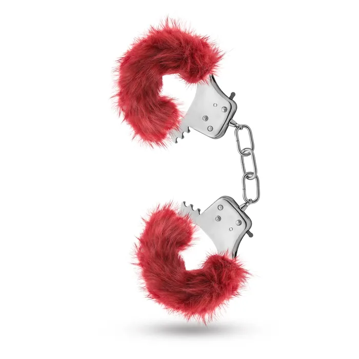 Couples Blush Temptasia Plush Fur Cuffs Burgundy