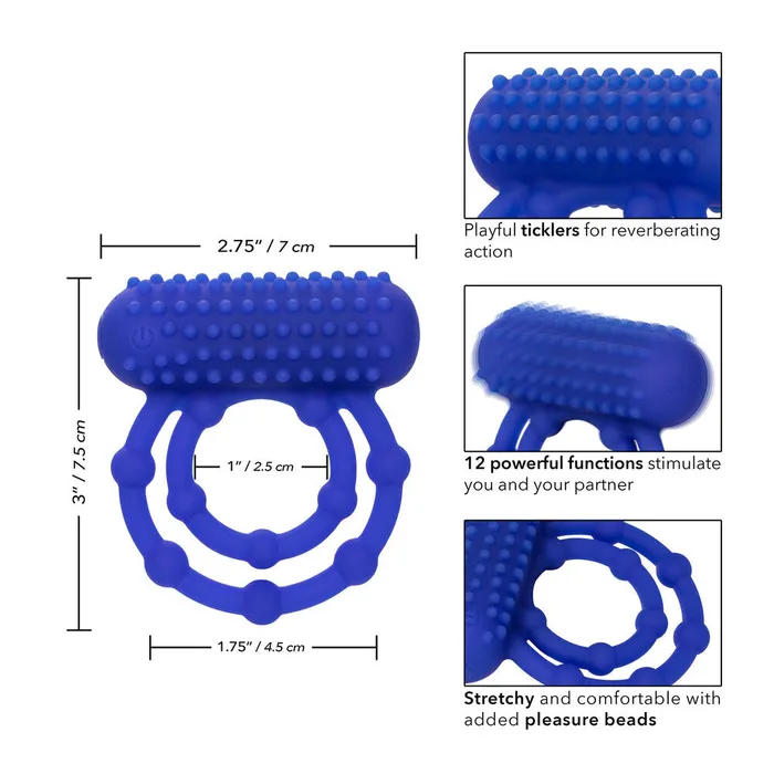 Male Sex Toys 10 Bead Maximus Rechargeable Cock Ring California Exotic