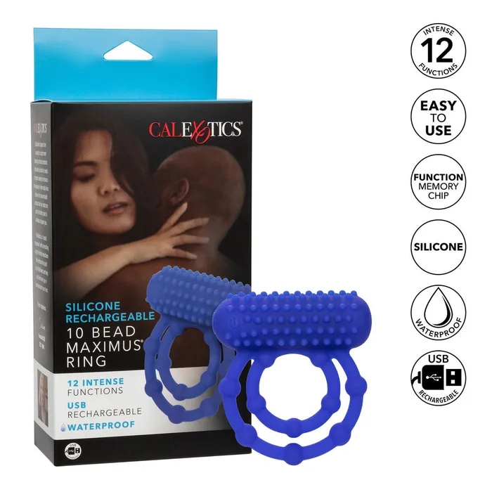 Male Sex Toys 10 Bead Maximus Rechargeable Cock Ring California Exotic